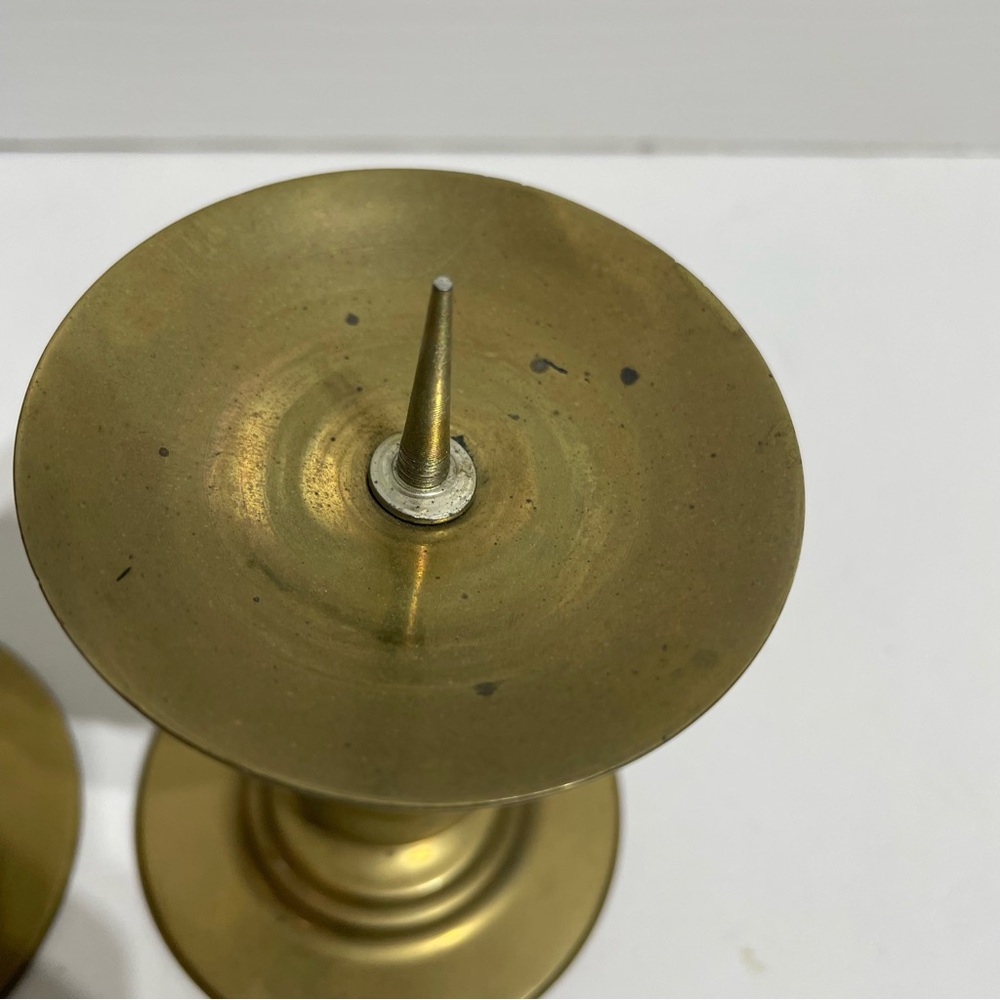 Vintage Brass Pillar Candle Holders - Picture 6 of 9